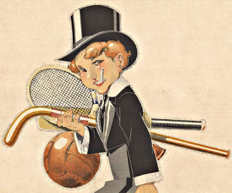 French cigarette poster, art deco, sports gear, originall, rare poster