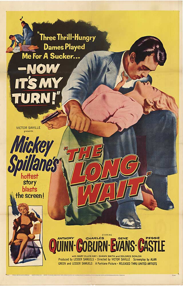 Original vintage movie poster: THE LONG WAIT. U.S. 1 sheet, linen backed, with original fold marks restored.