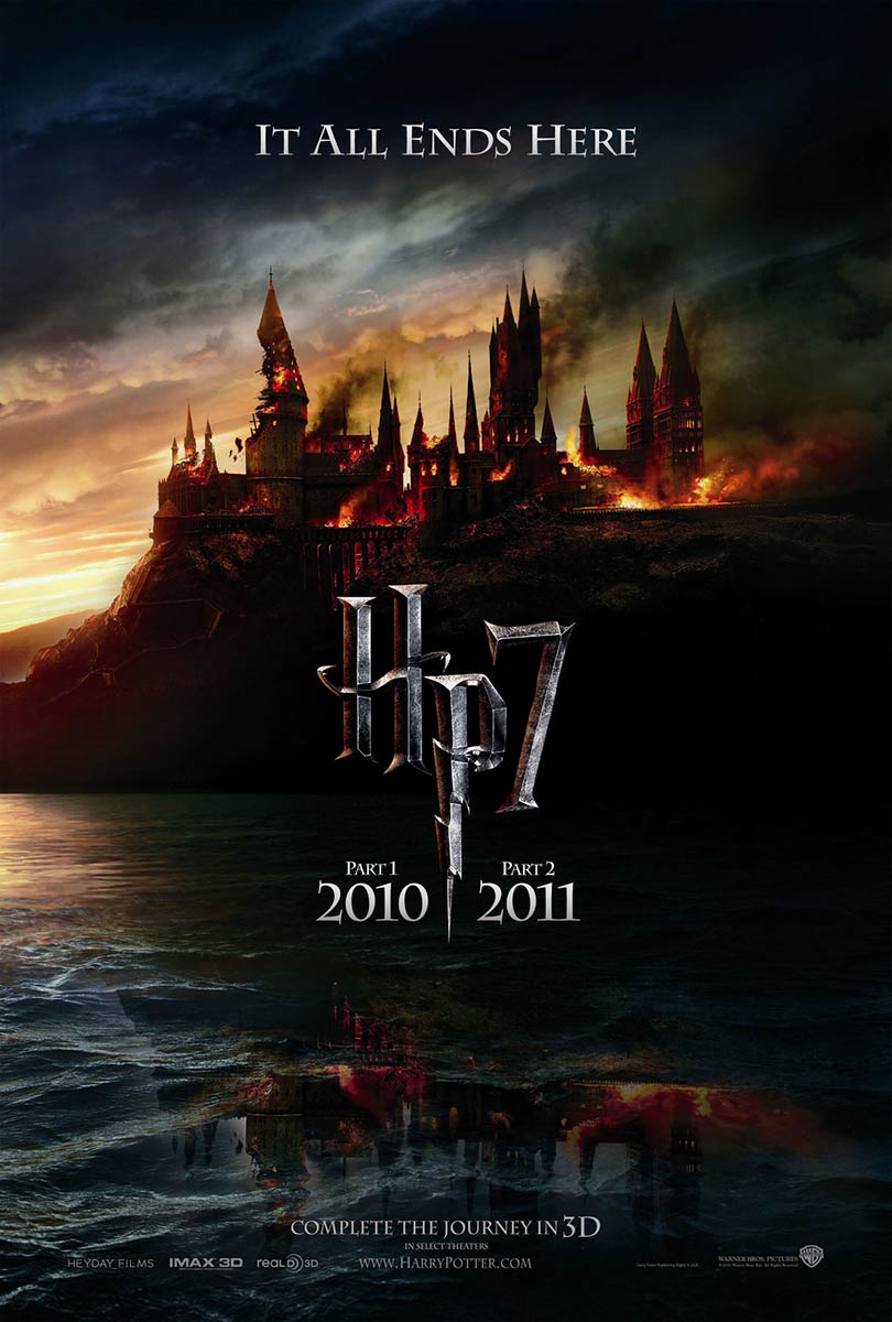Harry Potter, castle, fires, us 1 sheet original poster