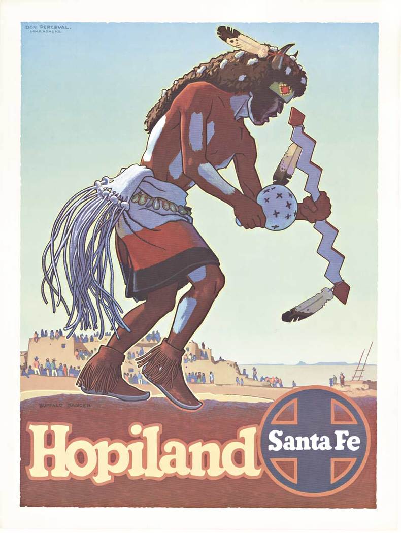 original poster, santa fe Hopiland American Indian, Arizona Landscape