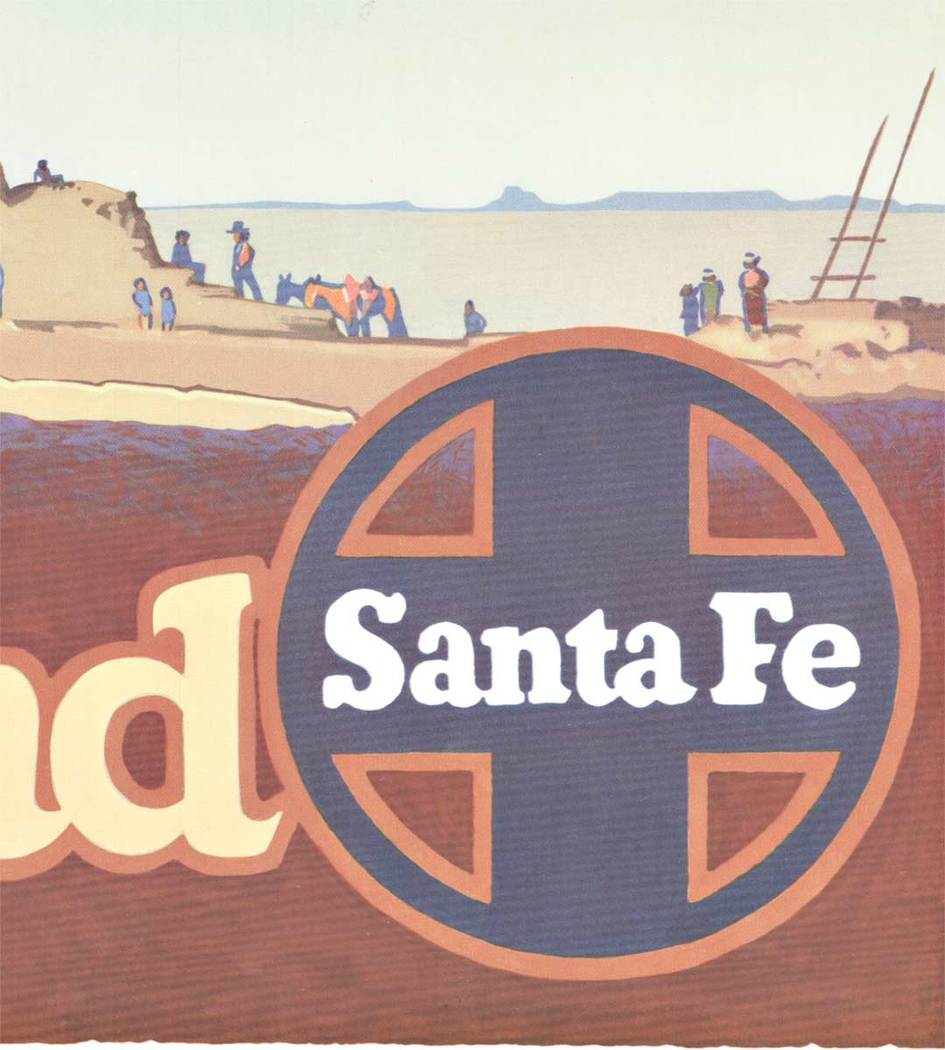 Don Perceval - Santa Fe Hopiland Buffalo Dancer original poster, santa fe Hopiland American Indian, Arizona Landscape