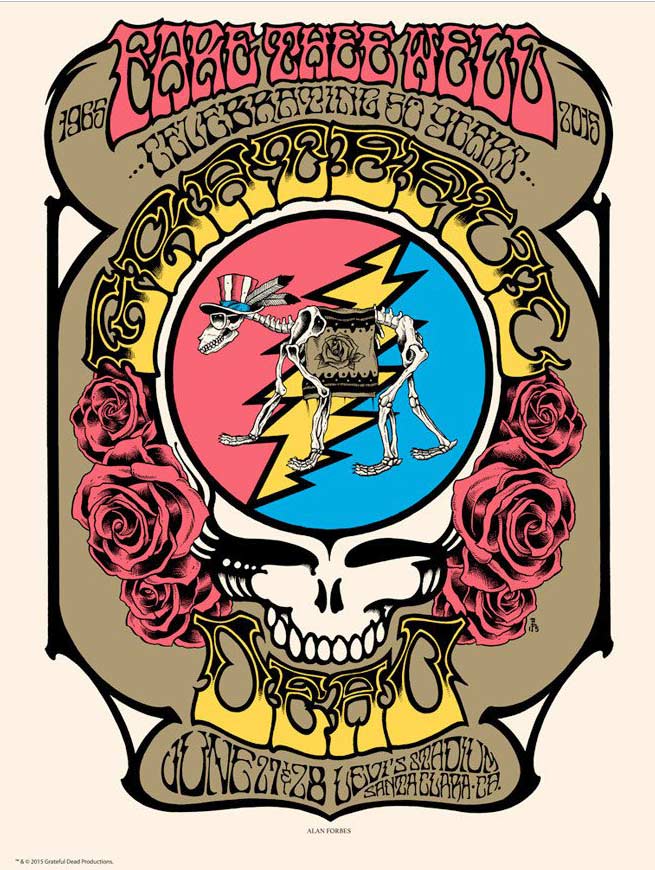 Grateful Dead logo, skull and cross bones, original rock poster