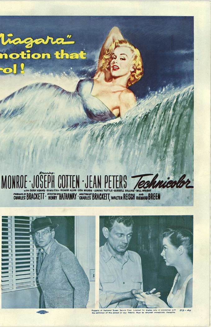 Original poster: Niagara 22” x 28” half-sheet vintage movie poster for Marilyn Monroe film. (1953) Profession acid-free paper backed for conservancy and entirely unrestored original U.S. 22” x 28” half-sheet poster, long considered the best layout fo