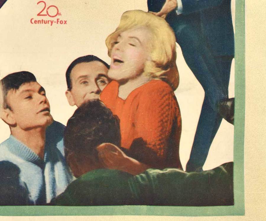 original poster, MarilynMonroe, Yves Montand, actors in background. Swimming suit