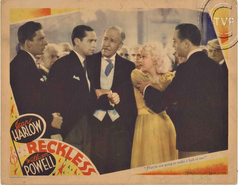 Original lobby card 11 x 14" RECKLESS with Jean Harlow and William Powell. In very good condition. Presented in a 16" x 20" acid free mat that is suitable for framing.