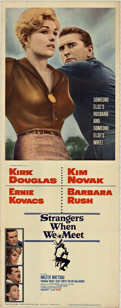 movie poster insert, image of Kirk Douglas and Kim Novak, original