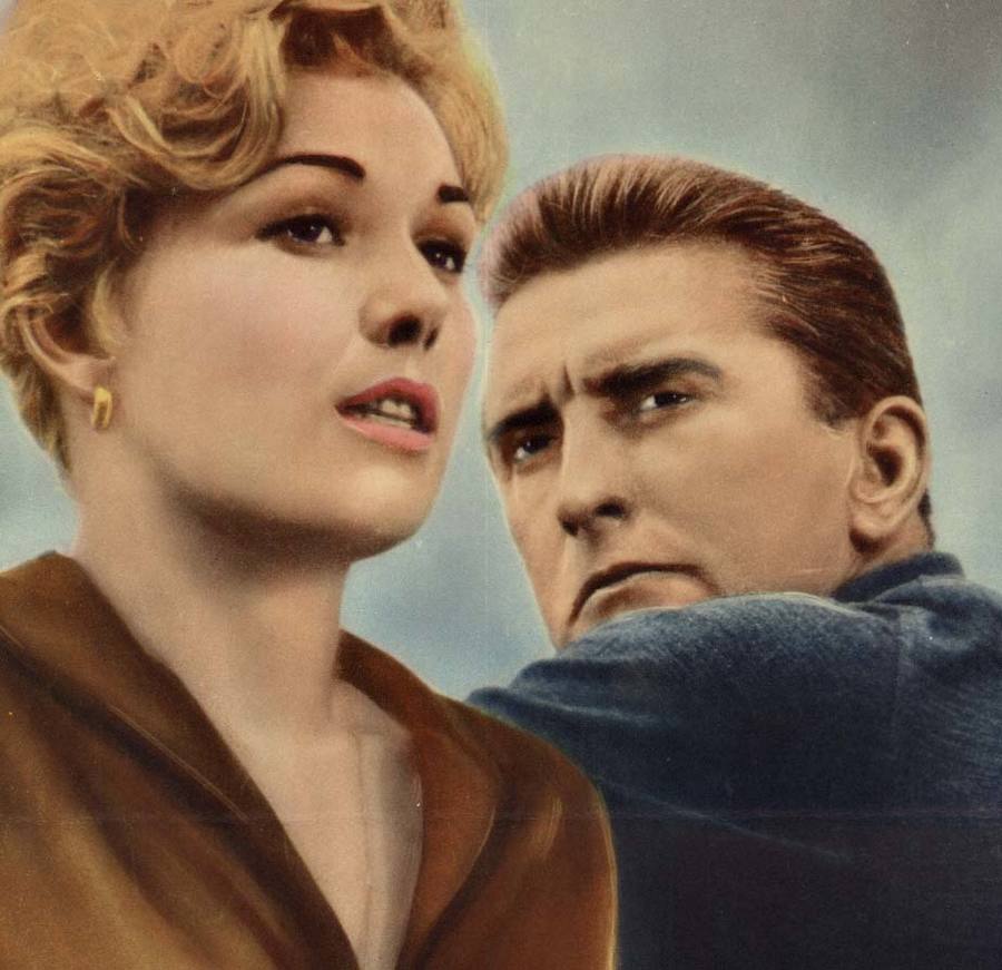 movie poster insert, image of Kirk Douglas and Kim Novak, original