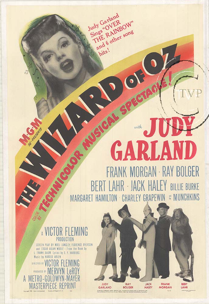 Original 1948 printed first re-release of The Wizard of Oz authentic vintage movie poster. Professional acid-free linen backed film poster; ready to frame. This movie is listed as one of the 100 Greatest Films. There is reasonable consensus by most 