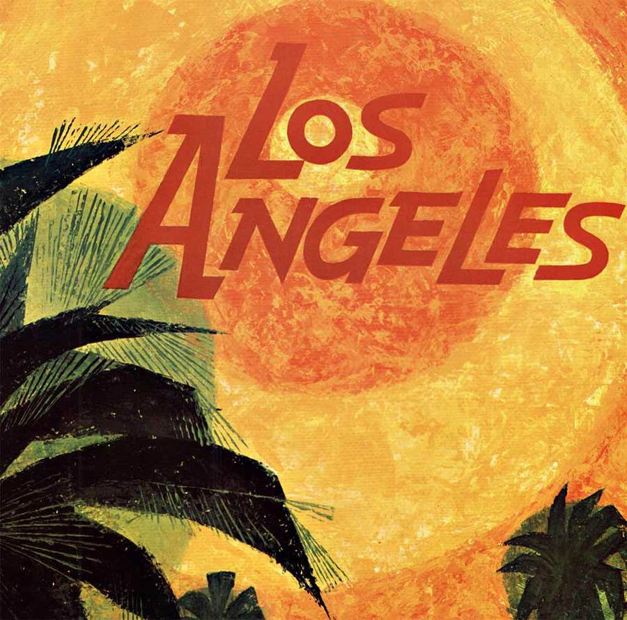 Rare original, Los Angeles (California) vintage travel poster created by the artist Howard Koslow. Archival linen backed in very fine condition, ready to frame. <br>This is hand signed by Howard Koslow before his death in 2016 and is directly from his f