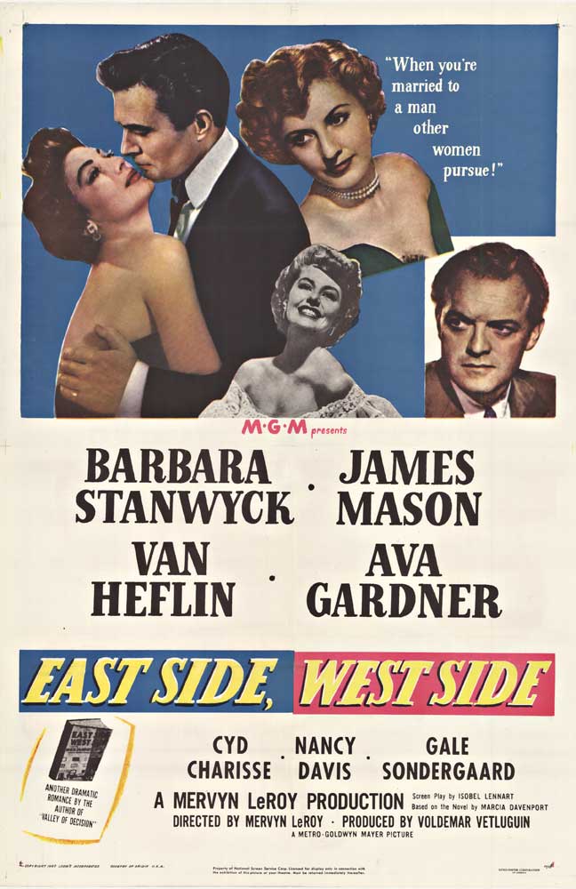 A movie poster for East side/West side, must be a battle of some sorts.