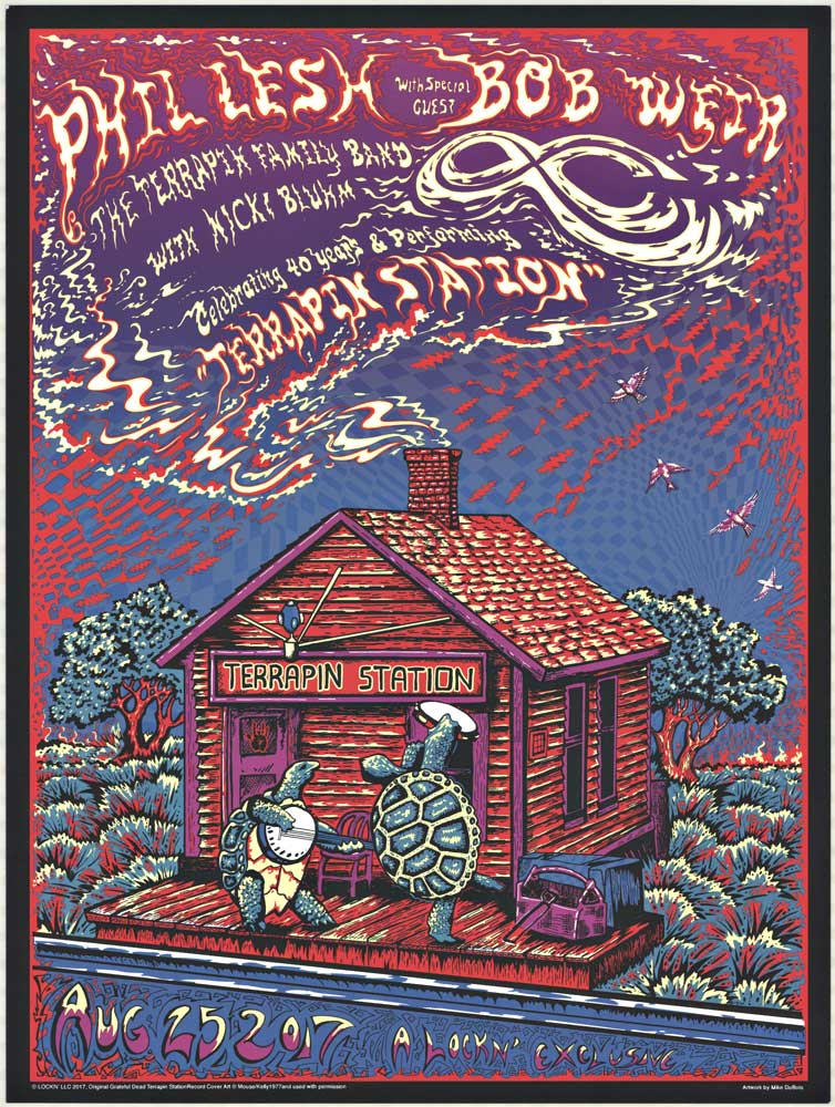 Original PHIL LESH & BOB WEIR Terrapin Station concert poster. Artist: Mike Dubois. Size: 18" x 24"