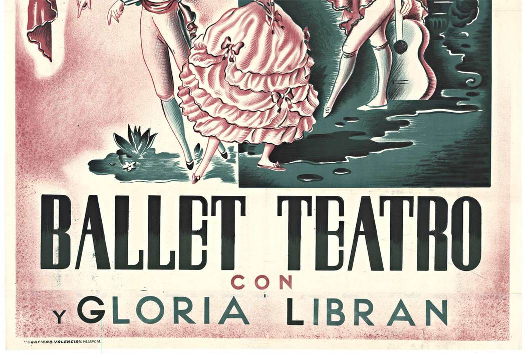 Original vintage poster: Musical Dance Flamenco Spanish Caseres & Arseni Theatrical/Musical Theatrical 1940's <br>Ballet Teatro. 1941. Artists: AMADEU ASENSI AND RAFAEL CASERES