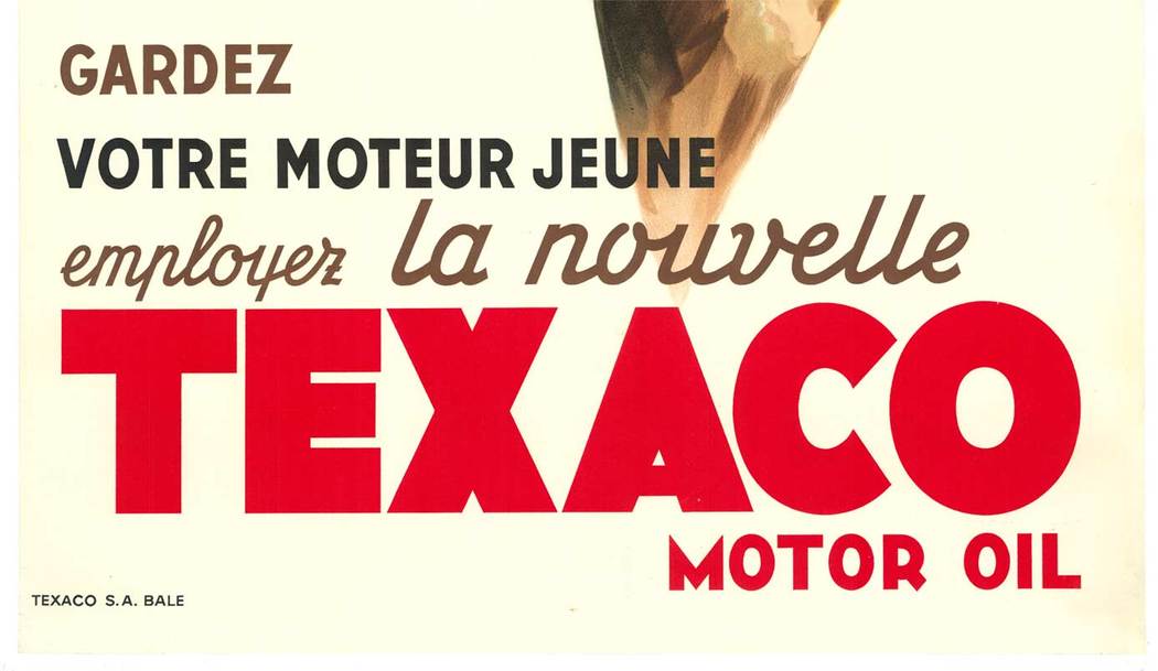 original poster, rare poster, Texaco motor oil, horse, stallion, logo, French poster, horse head, linen baked, rare poster, excellent condition