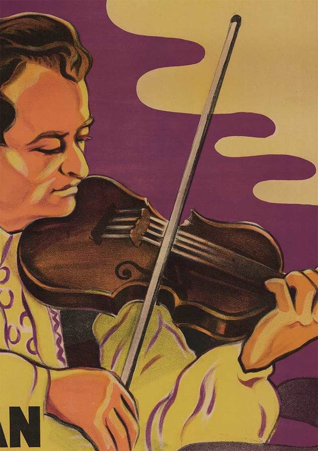 violin player,. Orchestra, music, original French poster, poster art,