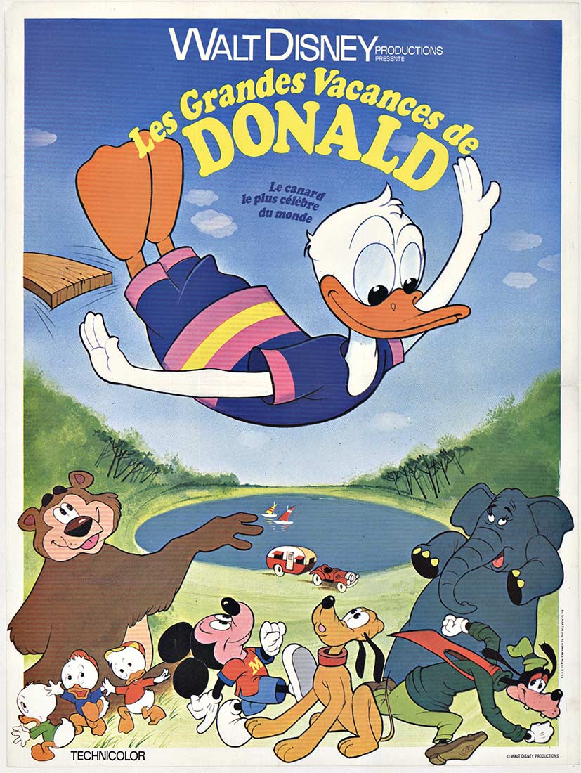 Donald duck, walt disney poster, French version, original poster, linen backed, fine condition