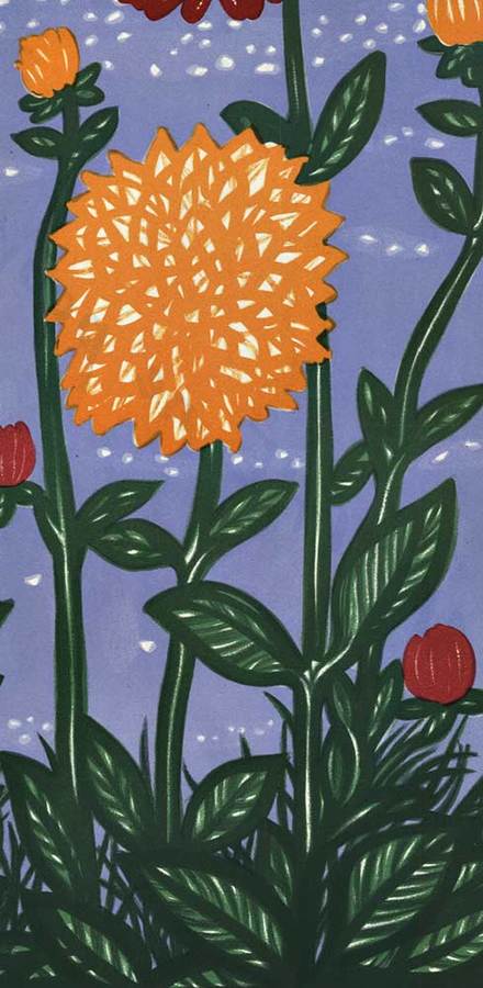 dahlias, travel poster, French, flowers, fine condition.