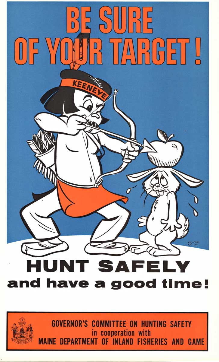 Little Indian boy, rabbit, bow & arrow, hunting poster, original poster,