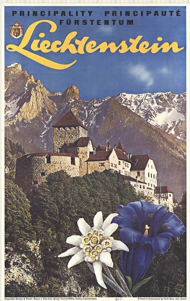castle, flowers, mountains, snow, travel poster, original poster, psoter art, posters for sale, #theintageposter