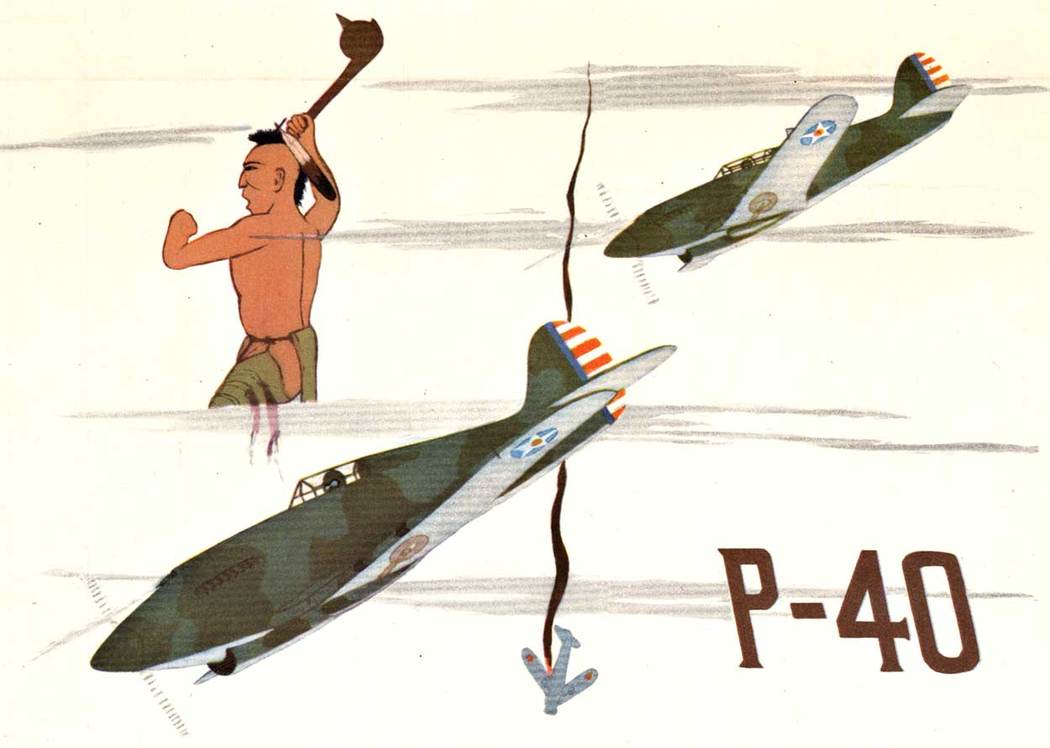 military poster, designed by American Indian children, linen backed, Tomajhawk, buy war bonds
