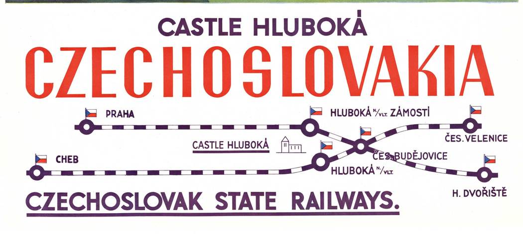 original poster, castle, railroad poster, Czechoslovak State Railways