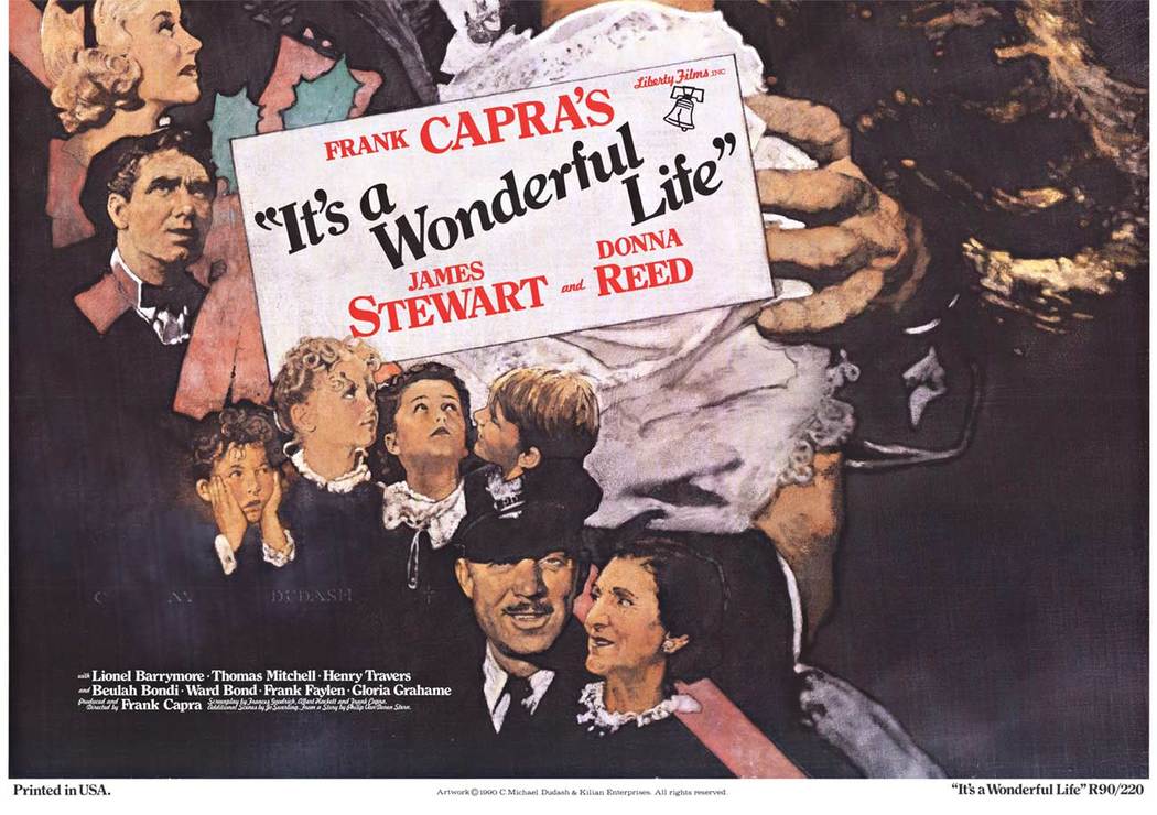 Original re-release US 1 sheet movie poster: It's a Wonderful Life. Artist: C. Michael Dudash. The movie was released in 1946 and this is a theater poster for the release in 1990 in your movie theater. This is an authentic movie poster issued fo