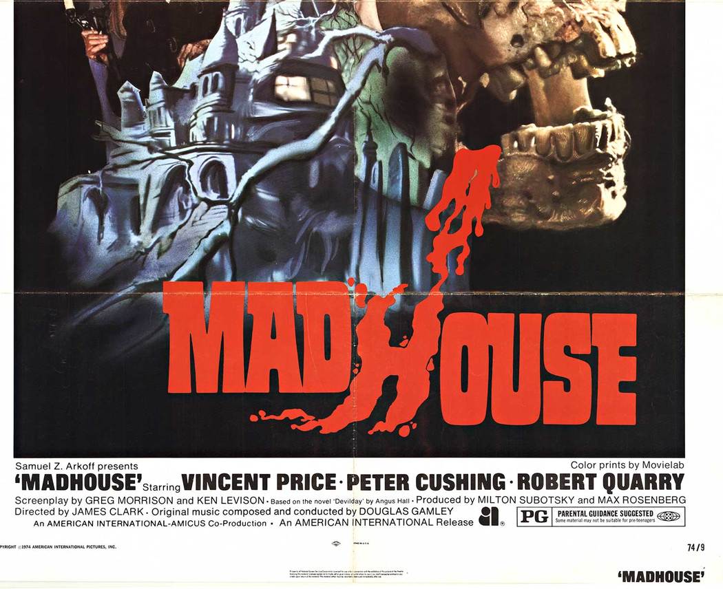 Original Madhouse vintage 1974 movie poster, folded as issued. <br>Very good condition with bright colors. No pin holes. Very minor edge wear <br> <br>We flatten the poster at the time it is scanned to provide you with the most detail and correct co