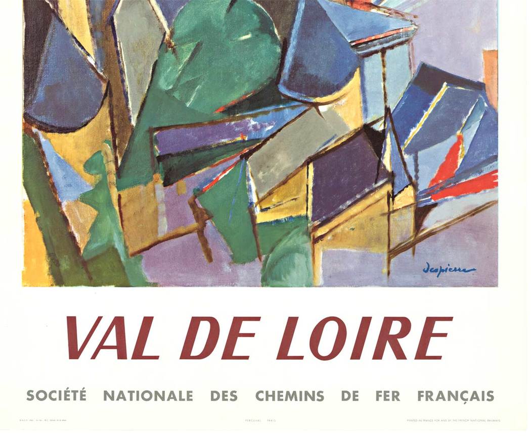 Original Val de Loire, SNCF Railways vintage travel poster. <br>Archival linen backed in excellent condition, ready to frame. <br>Printer: Perceval, Paris. Printed in France for and by the French National Railways. <br>Artist: Jacques Despierre, (1912