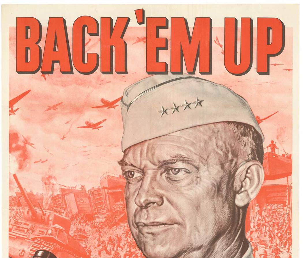  The striking design features a powerful image of D-day, tanks, airplanes, and the legendary 4 Star General Eisenhower holding binoculars and a map. Display this iconic poster in your home or office to commemorate the bravery and sacrifice of those who fo