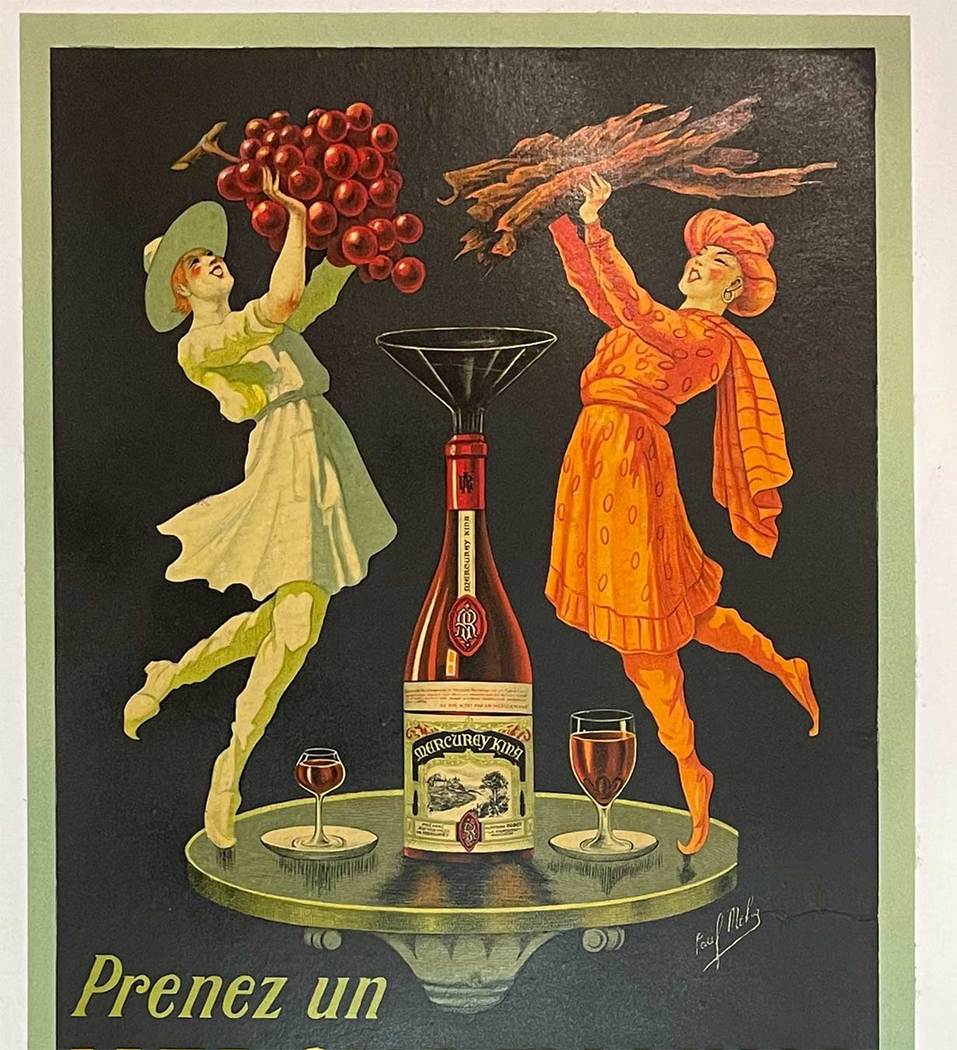 Original “Mercurey Kina” vintage lithographic poster. <br>Linen backed in B condition but ready to frame. <br>Artist: Paul Mohr. Printer: Edia Paris. Signature in the plate. <br> <br>Like many of Paul Mohr’s vintage posters, very few of them surviv
