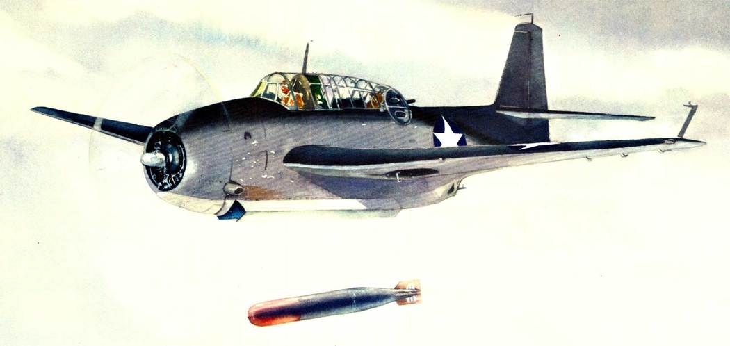 Wayne Lambert Davis - Grumman Avenger aircraft - Offset-Lithograph - 26' X 20"