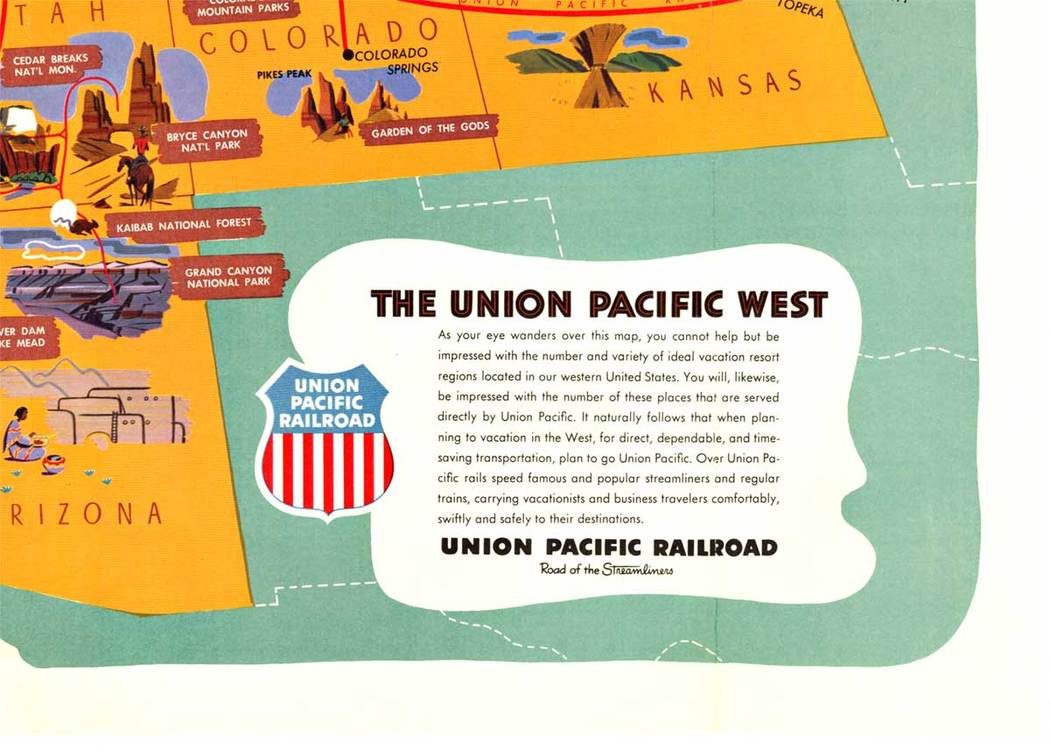 Embark on an exciting journey through the heartland of America with our Union Pacific West Fun Map! This unique and captivating map showcases the Midwest states from Kansas to California, providing a delightful visual representation of Union Pacific route