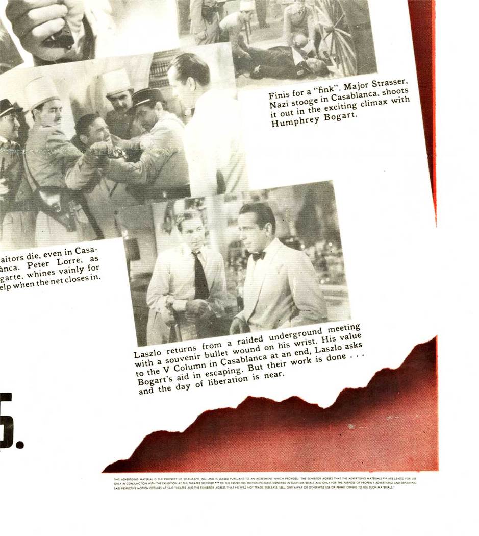 original Cssablanca, 7 vignettes, 1942 movie poster, rare poster, film poster Humphrey Bogart, Ingridd Bergman, Paul Henreid