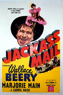 Wallace Beey in Jackass Mail! The poster has a woman sitting on a drunks face.