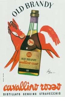 Severo Pozzati Sepo - Old Brandy cavallino rosso - Lithograph - 13" x 19"