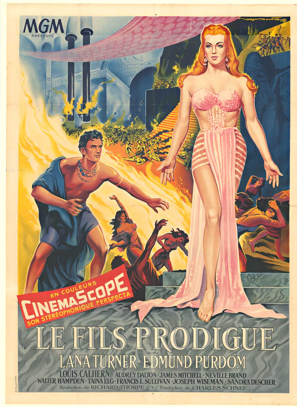 Original vintage French movie poster: THE PRODIGAL SON; Le Fils Prodigue. Rare linen backed poster