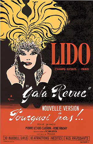 cabaret girl, paris, linen backed, poster, original