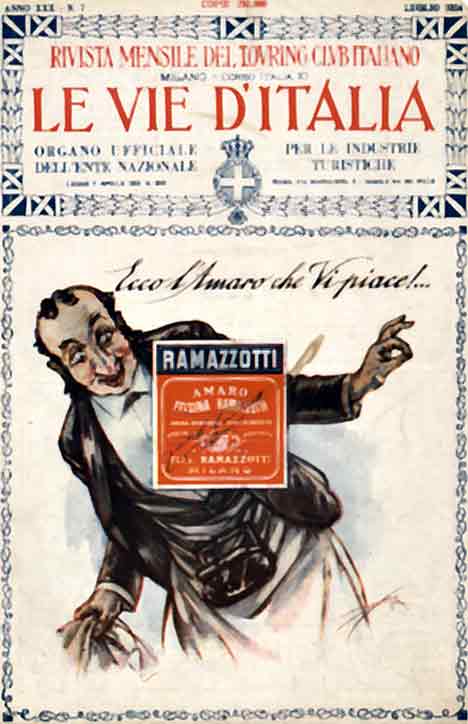 man looking at a liquor label. Italian, small format