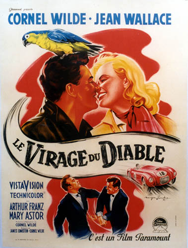 Couple kissing, fist fight, French movie poster, linen backed, fine condition, full lithograph, fine condition, ready to frame, parrot, race car