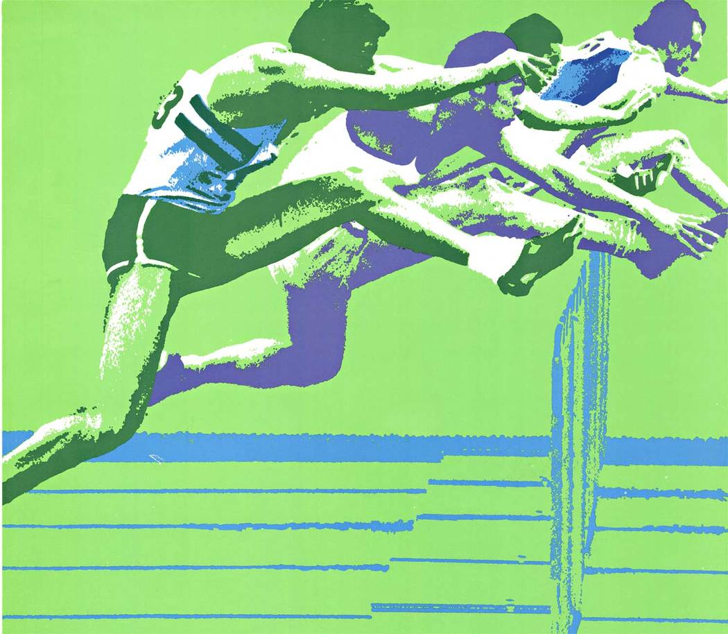 Otl H. Aicher of Ulm, who served as art director for the event, specified that all the individual sport posters start with a photograph. Then the images were solarized to achieve unusual effects & printed in bright color combinations.