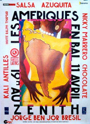 hand signed by Razzia, travel poster, South America, original, linen backed