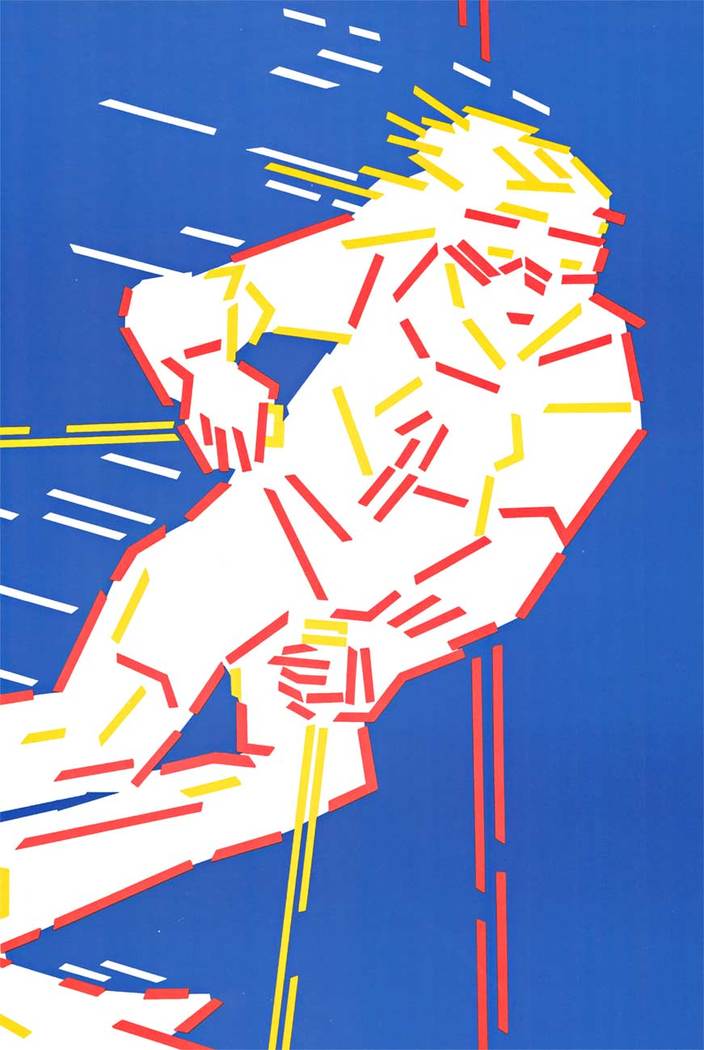 Original ski poster for the World Cup Slalom Damen (Women's) pm 15 Feb/ 1987. <br>Linen backed.