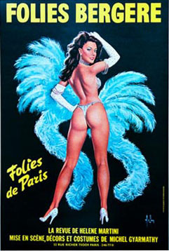 feathers, lido danceer, nude butt, French cabaret