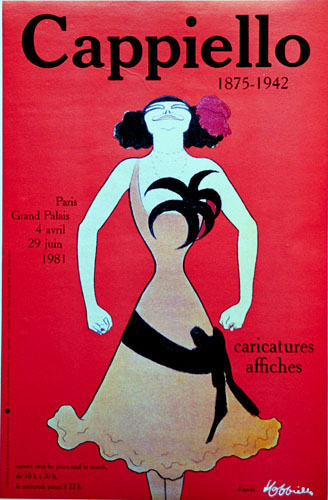 small lformat French poster, Cappiello, original, exhivition poster