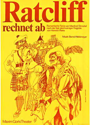 Ratcliff -- rechnet ab <br>Linen backed. Great condition. <br>Maxim Gorki Theater in Berlin, Germany <br>Printed in Leipzig by H. F. Jutte (VOB)