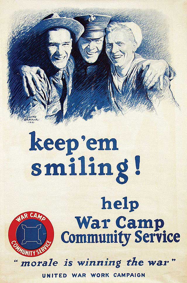 soldier, seaman, civilians hugging, War Camp poster, WW1 poster, original poster, linen backed