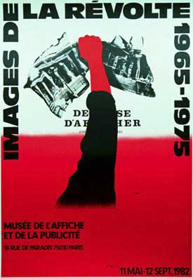 hand with a crushed newpaper, Razzia, original poster, Museum exhibiton poster, linen backed