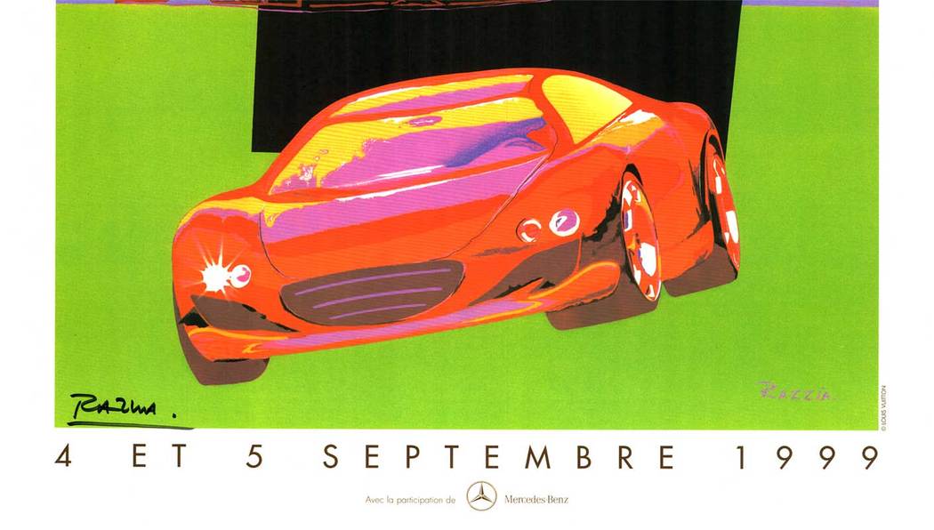 Razzia, original poster, automobile, Mercedes, Crysler, Louis Vuitton, French poster, automotive