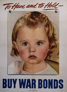 little girl, buy war bonds, original poster.