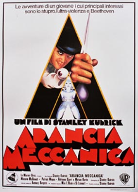 Italian movie poster, Stanley Kubrick, eyeball, knife,