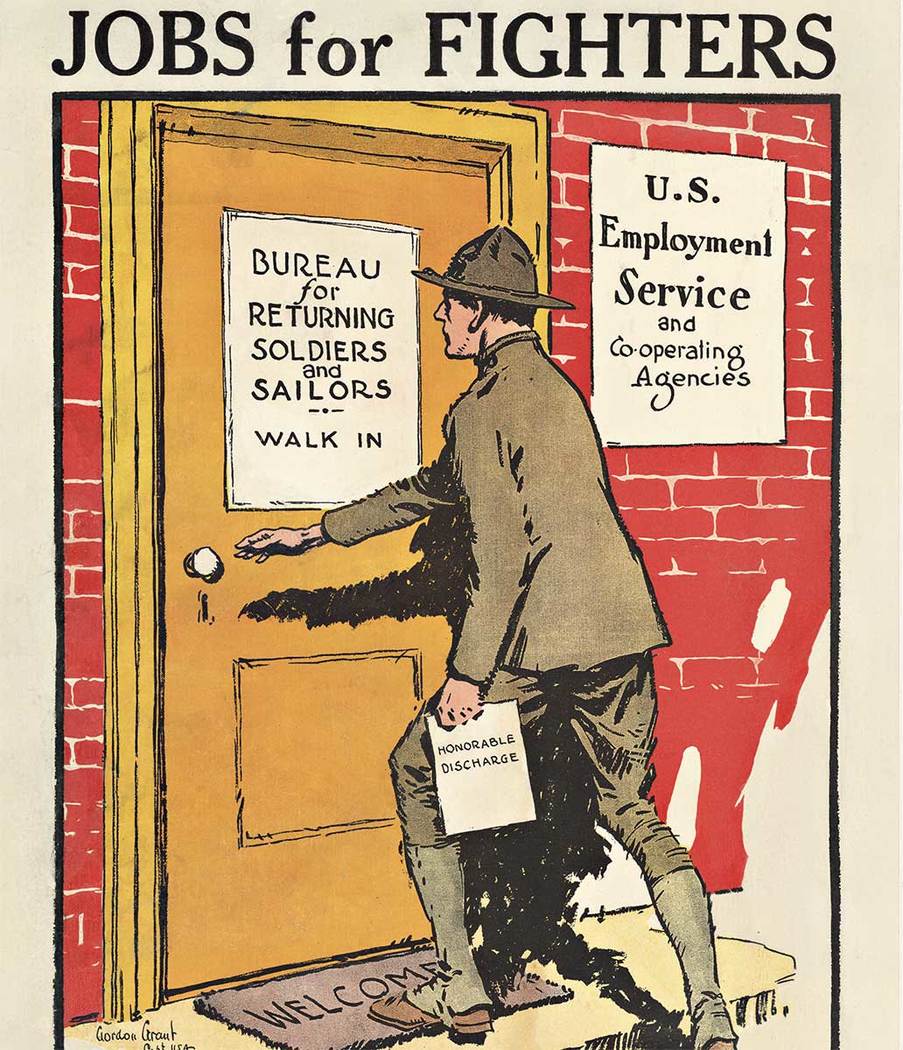 man, building, door, military poster, ww1, original, fine condition